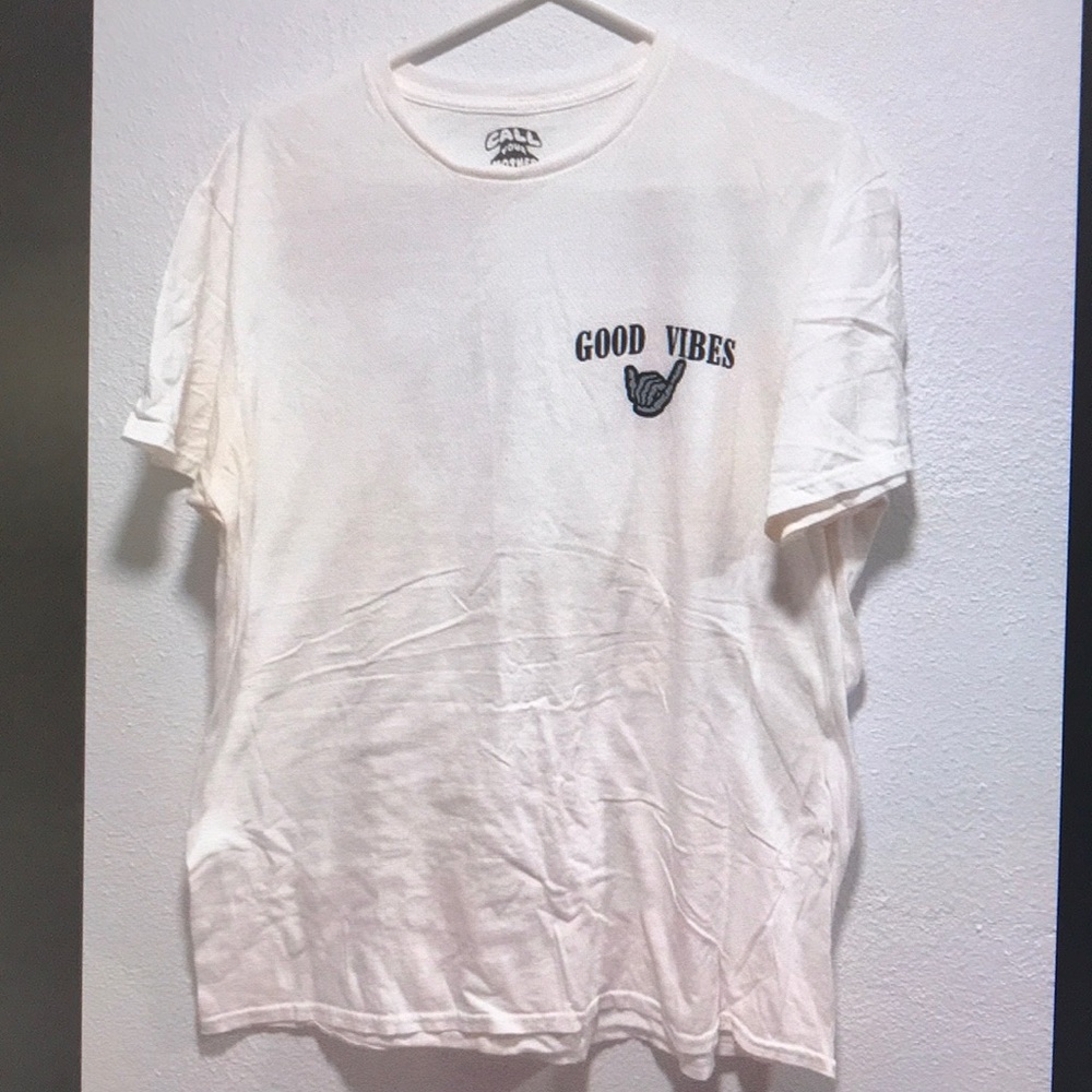 Men White T-Shirt - Good Vibes